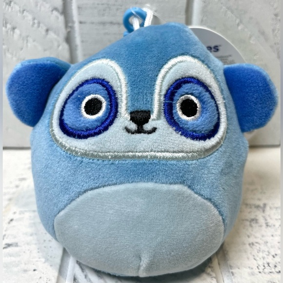 Squishmallow Clip 3.5” Rolf The Blue Lemur Soft Animal Plush Keychain NWT - Picture 2 of 8